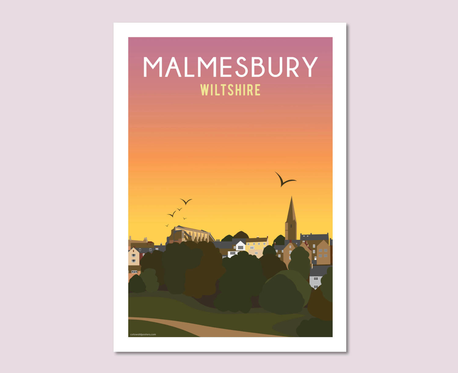 Malmesbury Town Sunset Poster