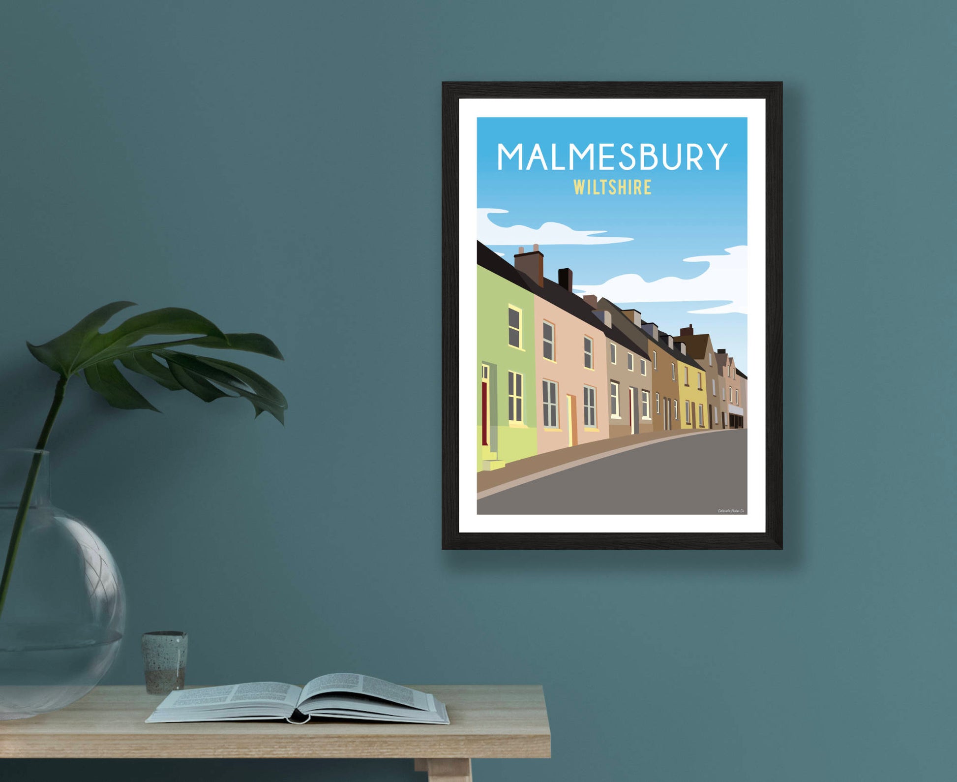 Malmesbury Street Poster in black frame