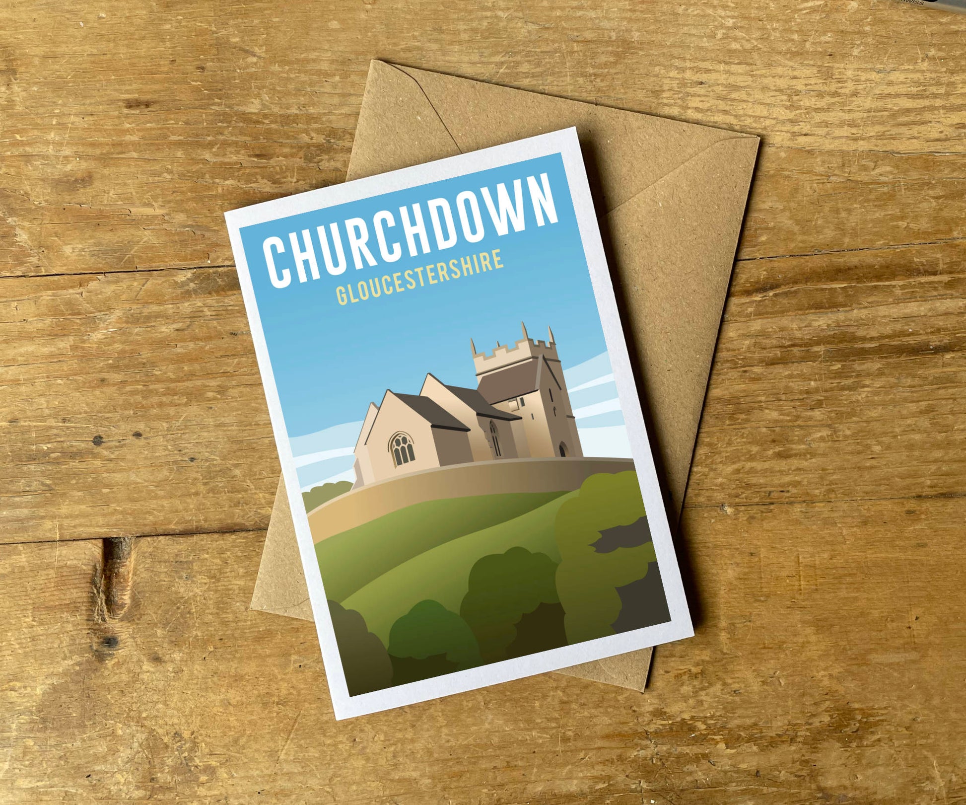 Churchdown Greeting Card vintage style