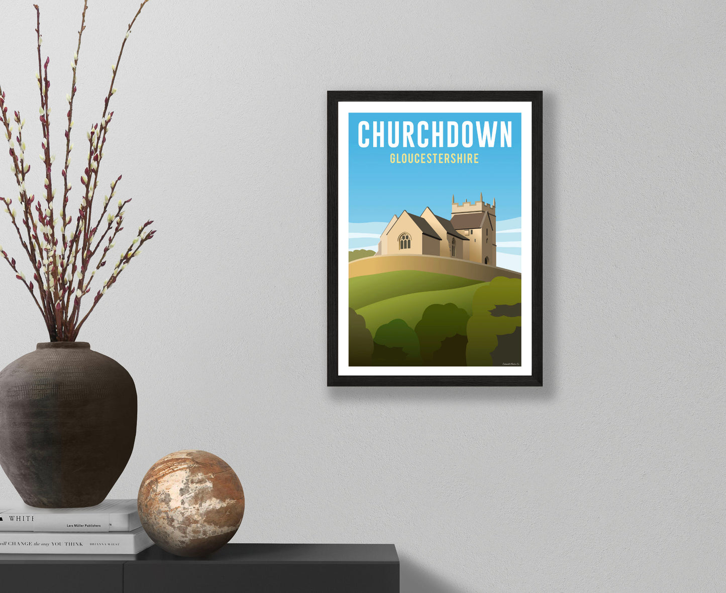 Churchdown Poster in Black Frame