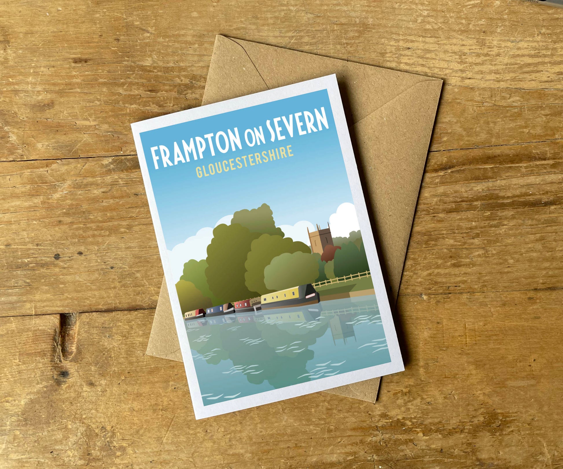 Frampton on Severn Greeting Card vintage style design