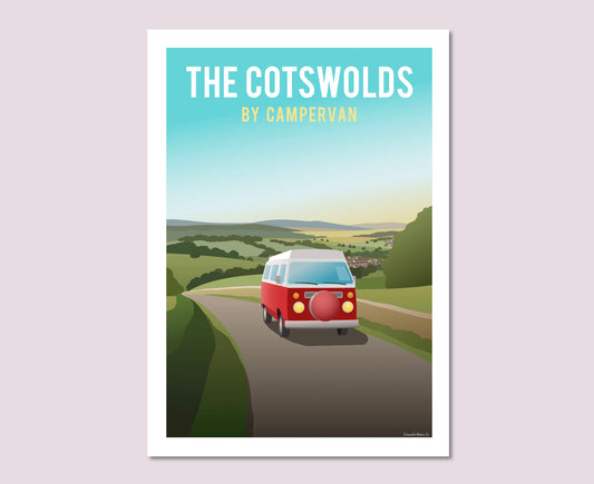 The Cotswolds by Campervan Poster Art Print
