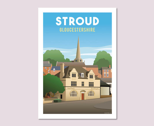 Stroud Town Poster Print Church