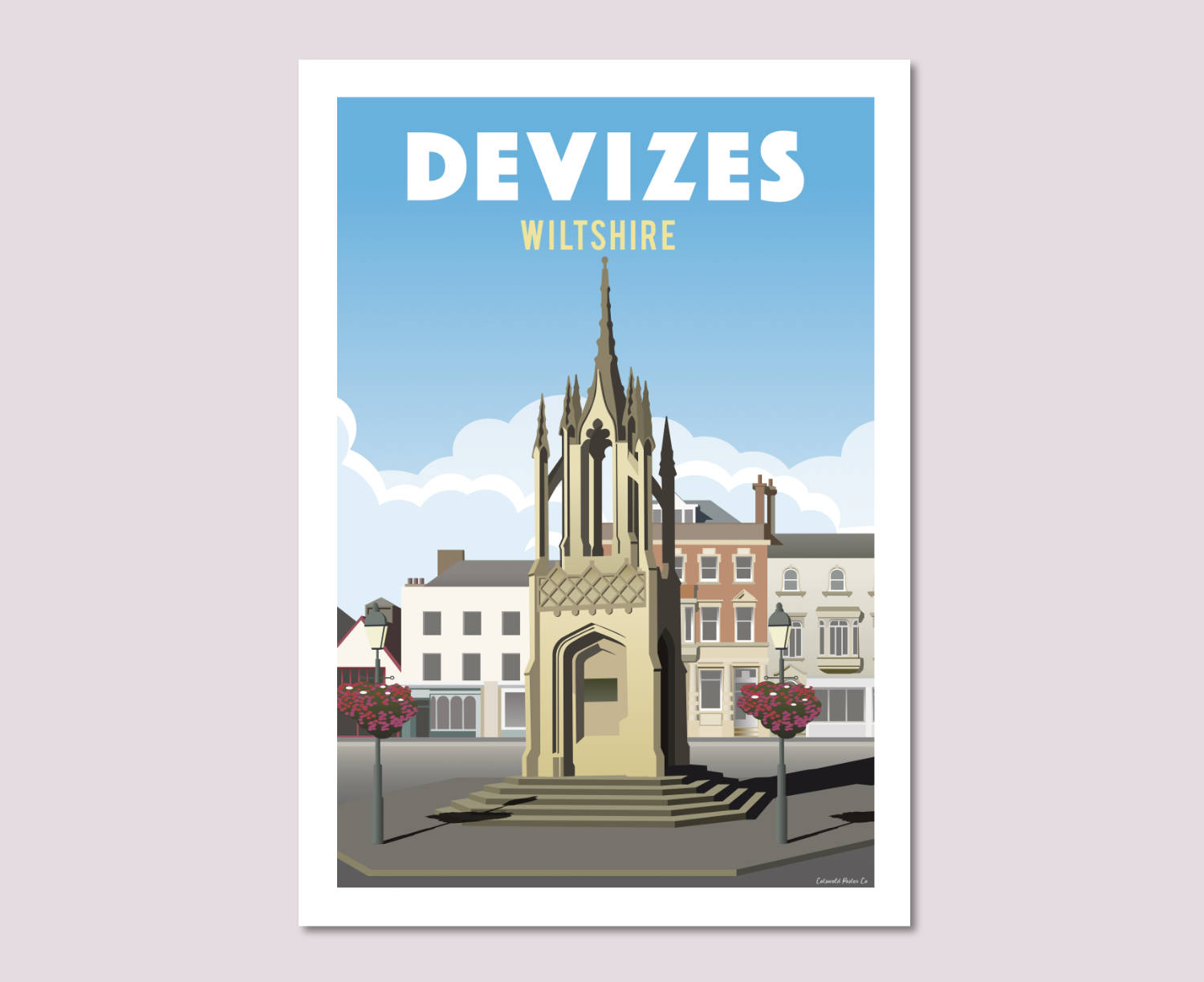 Devizes Poster – Art Print Market Cross Wiltshire Town Vintage Style ...