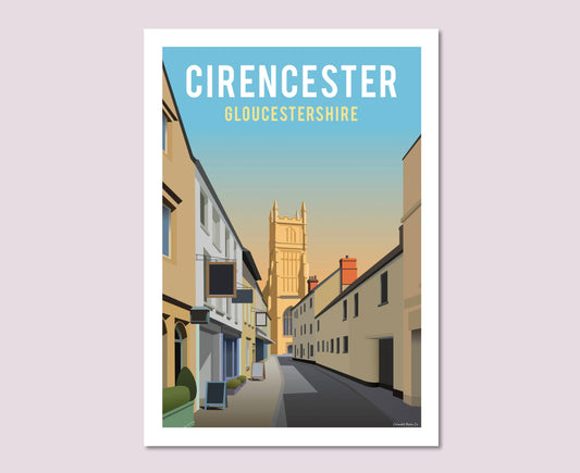 Cirencester Black Jack Street Poster Print