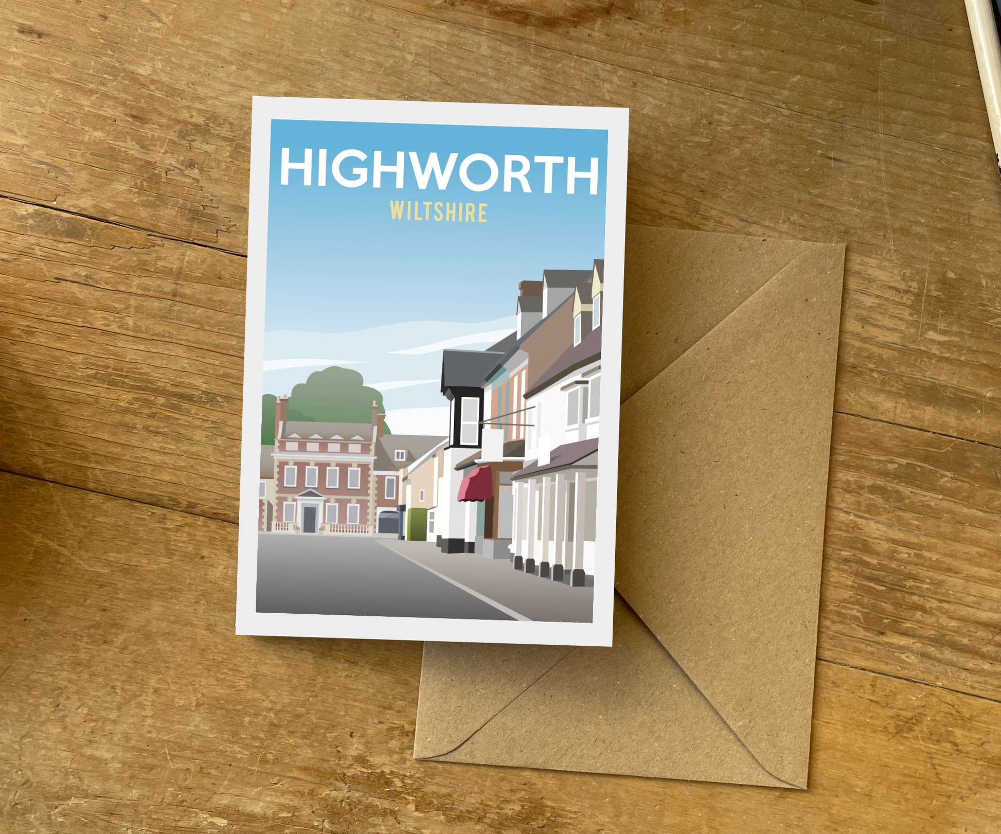 Highworth Greeting Card Design Retro