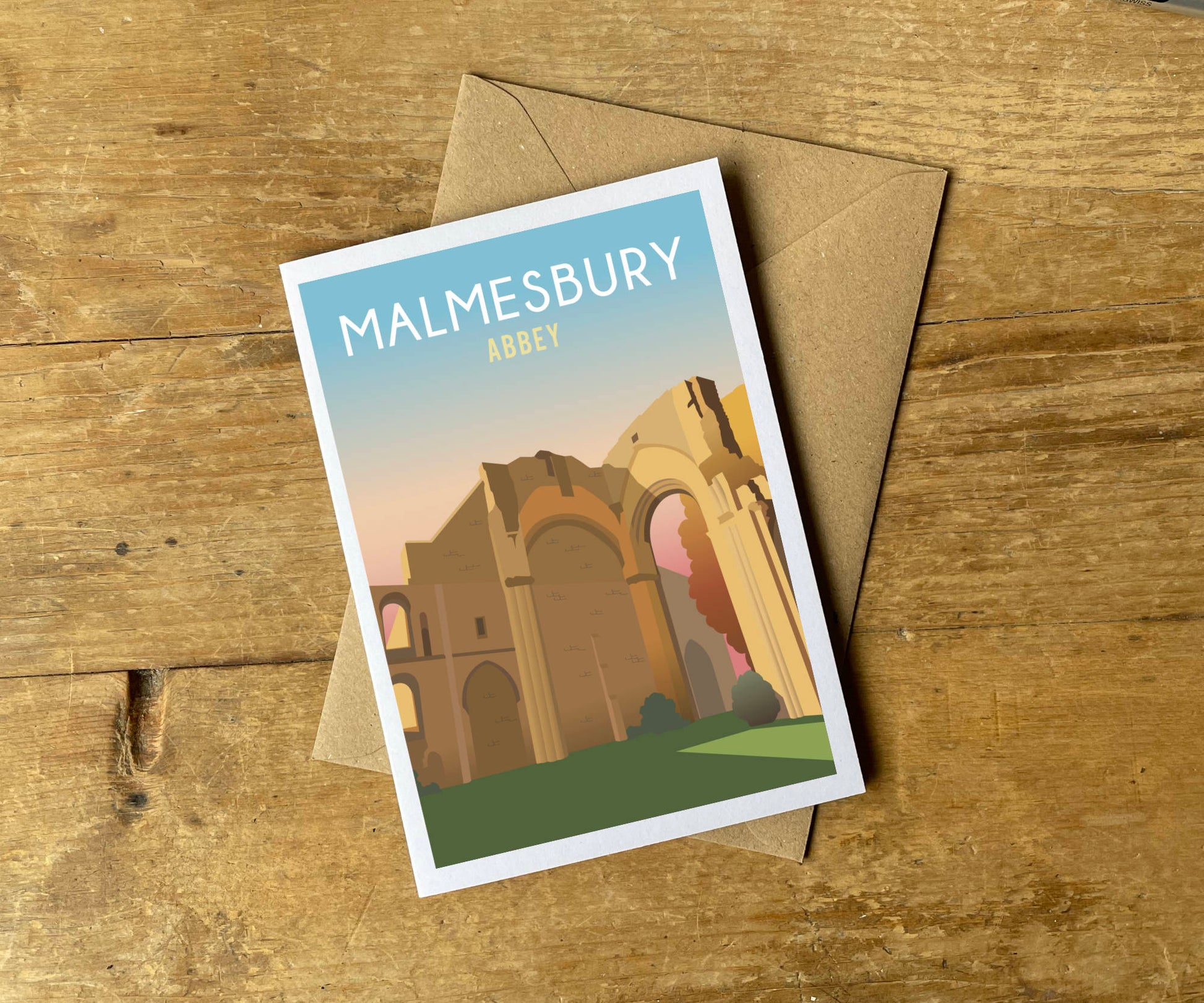 Malmesbury Abbey Arch Greeting Card Artwork