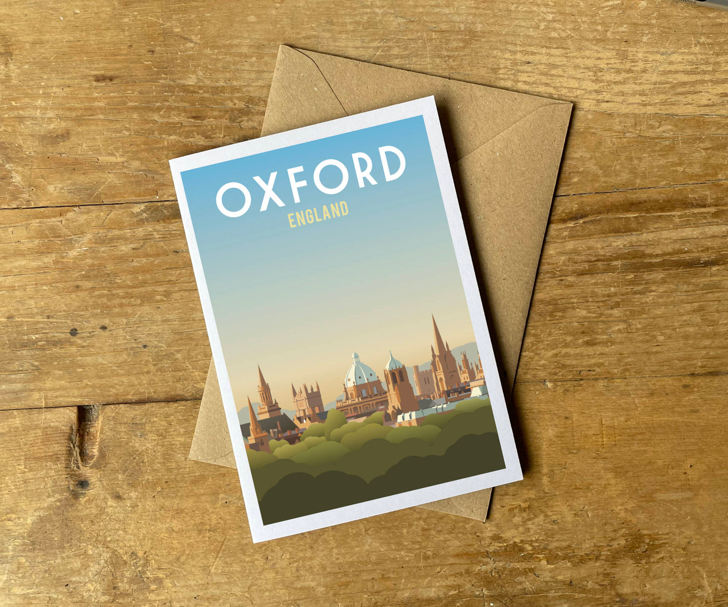 Oxford Greeting Card Vintage Style Skyline