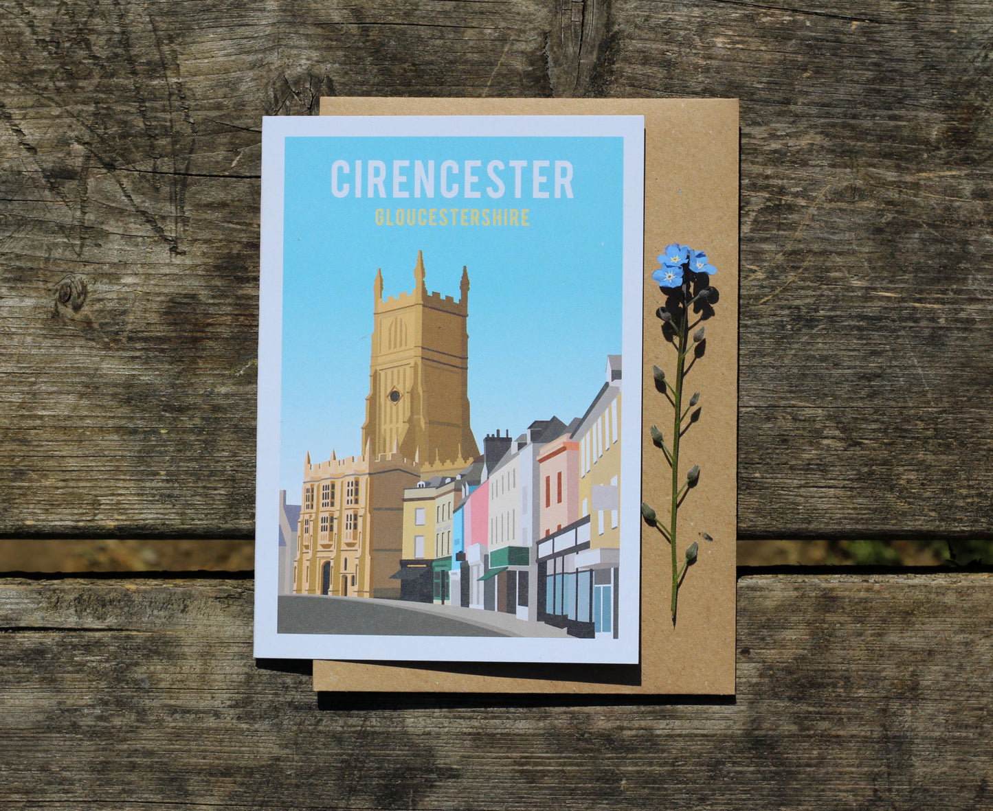 Cirencester Church Greeting Card on table