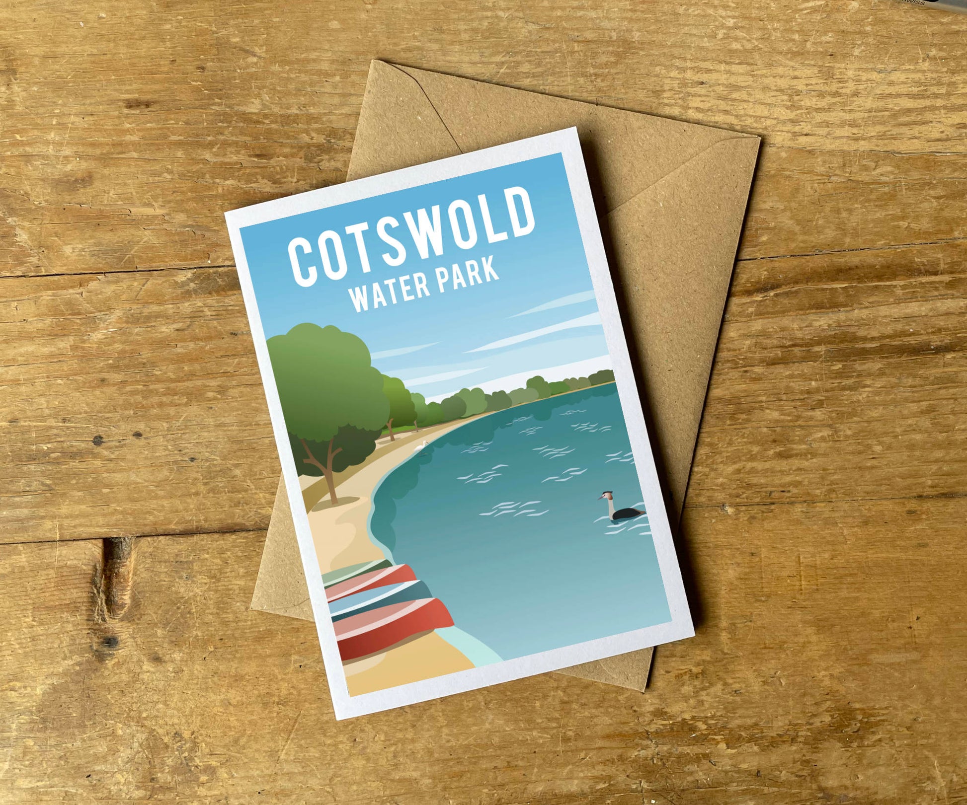 Cotswold Water Park Greeting Card with envelope