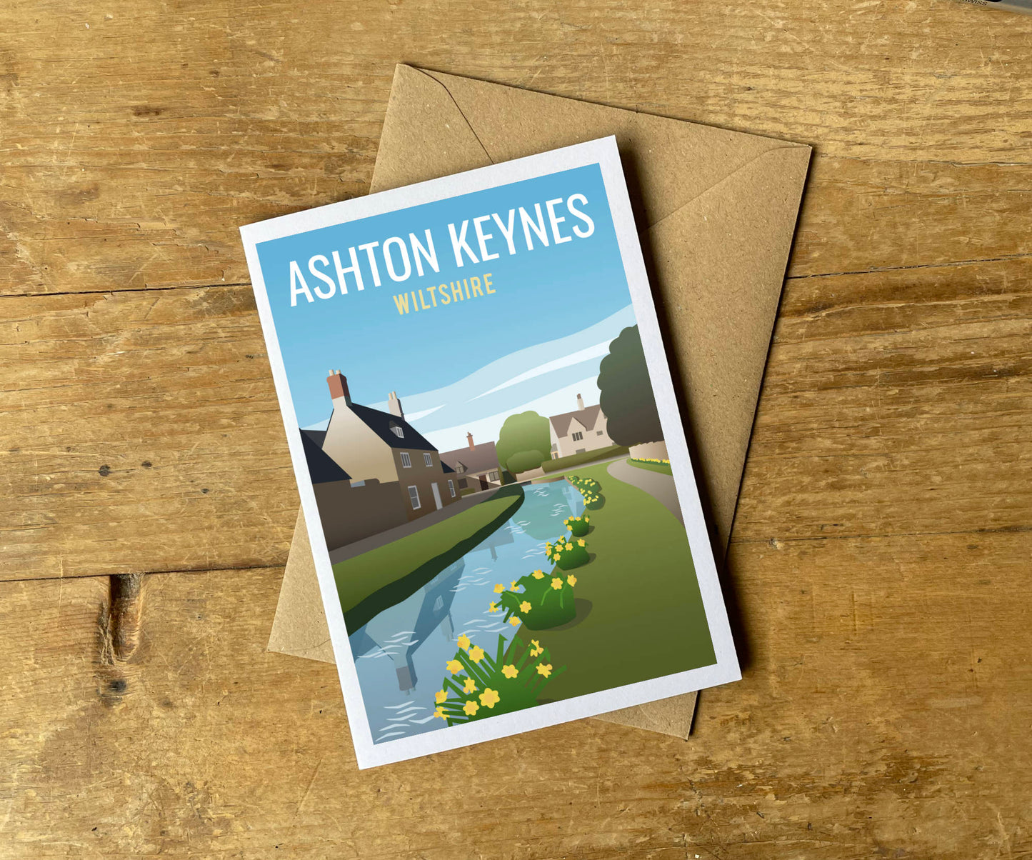 Ashton Keynes Retro Greeting Card