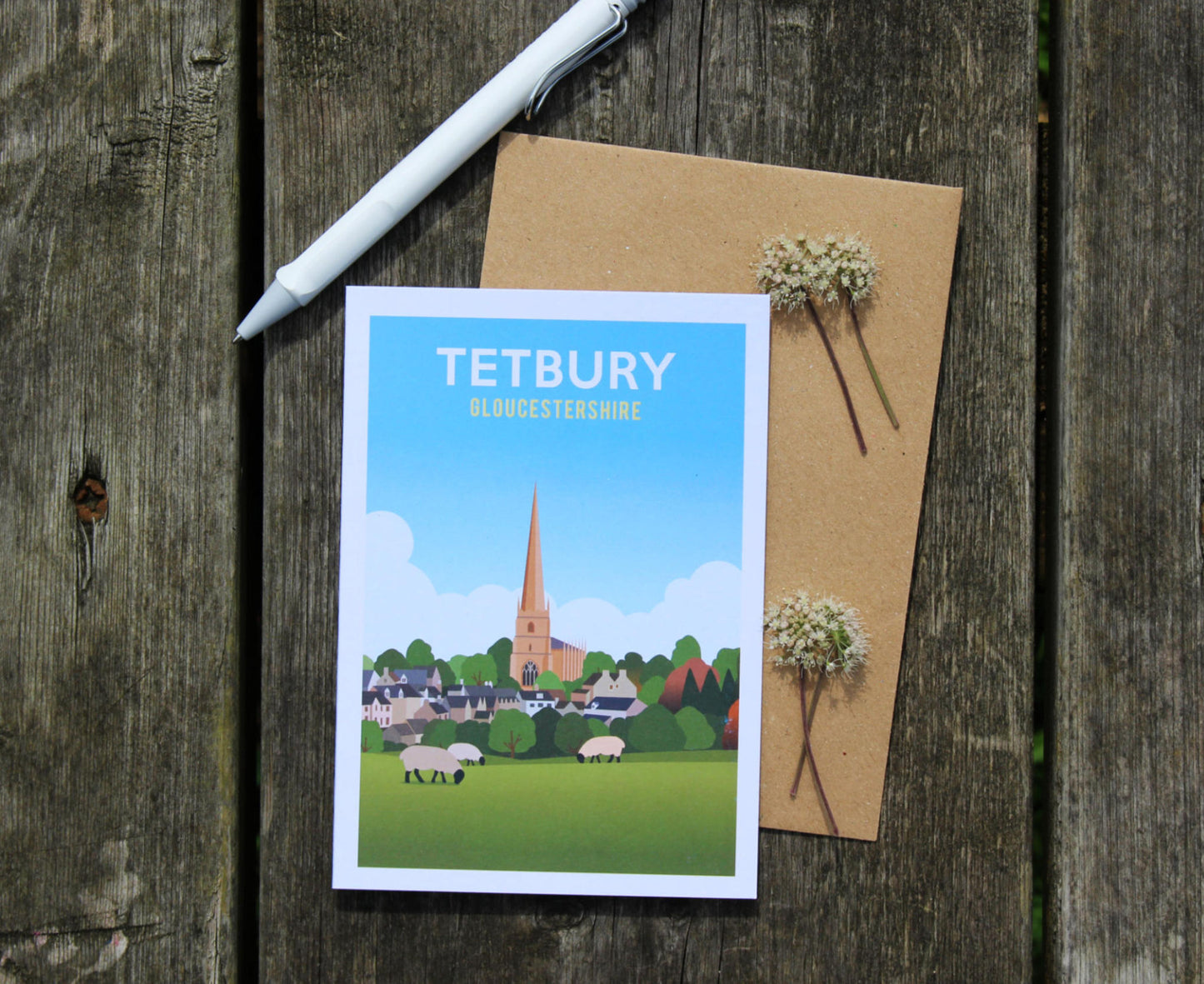 Tetbury Church Greeting Card flat lay