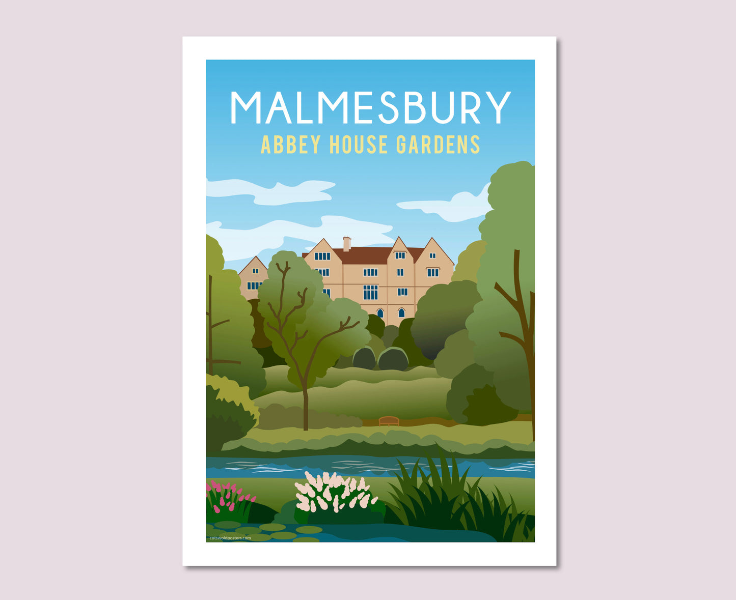 Malmesbury Abbey House Gardens Poster