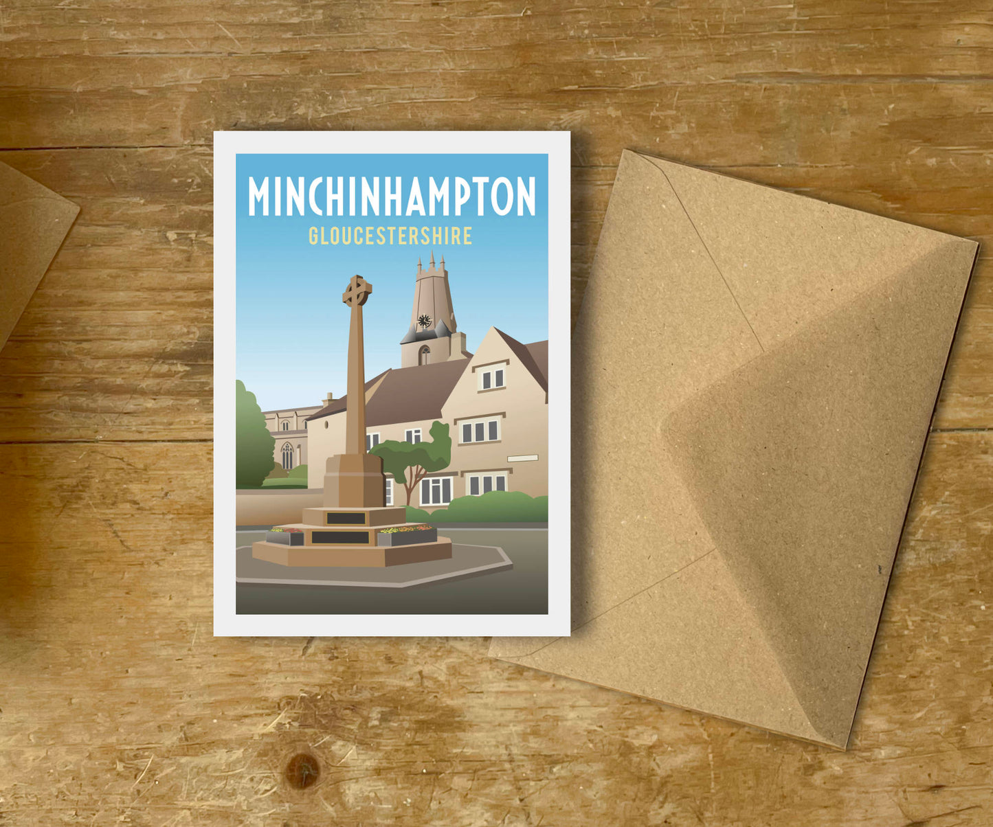 Minchinhampton Town Greeting Card Church Market Cross
