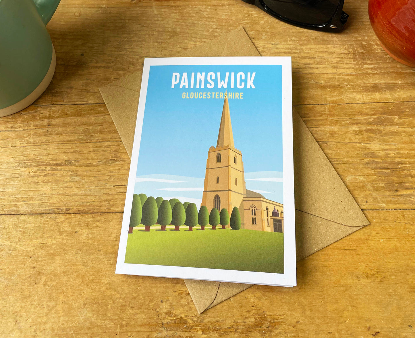 Painswick Church Greeting Card on table