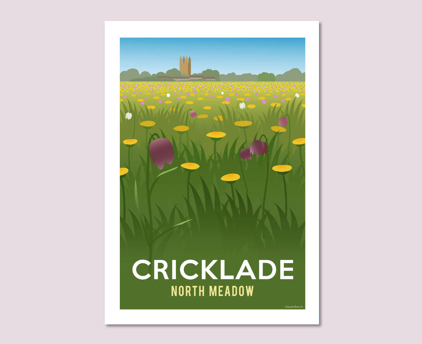 Cricklade Poster Art Print North Meadow Flowers Fritillaries
