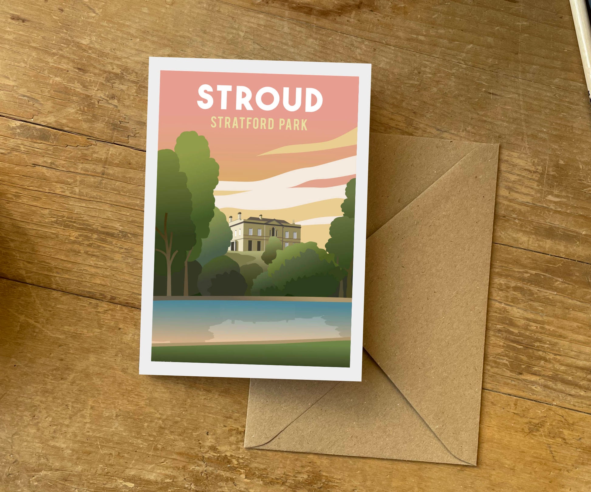 Stroud Stratford Park Greeting Card recycled card with envelope