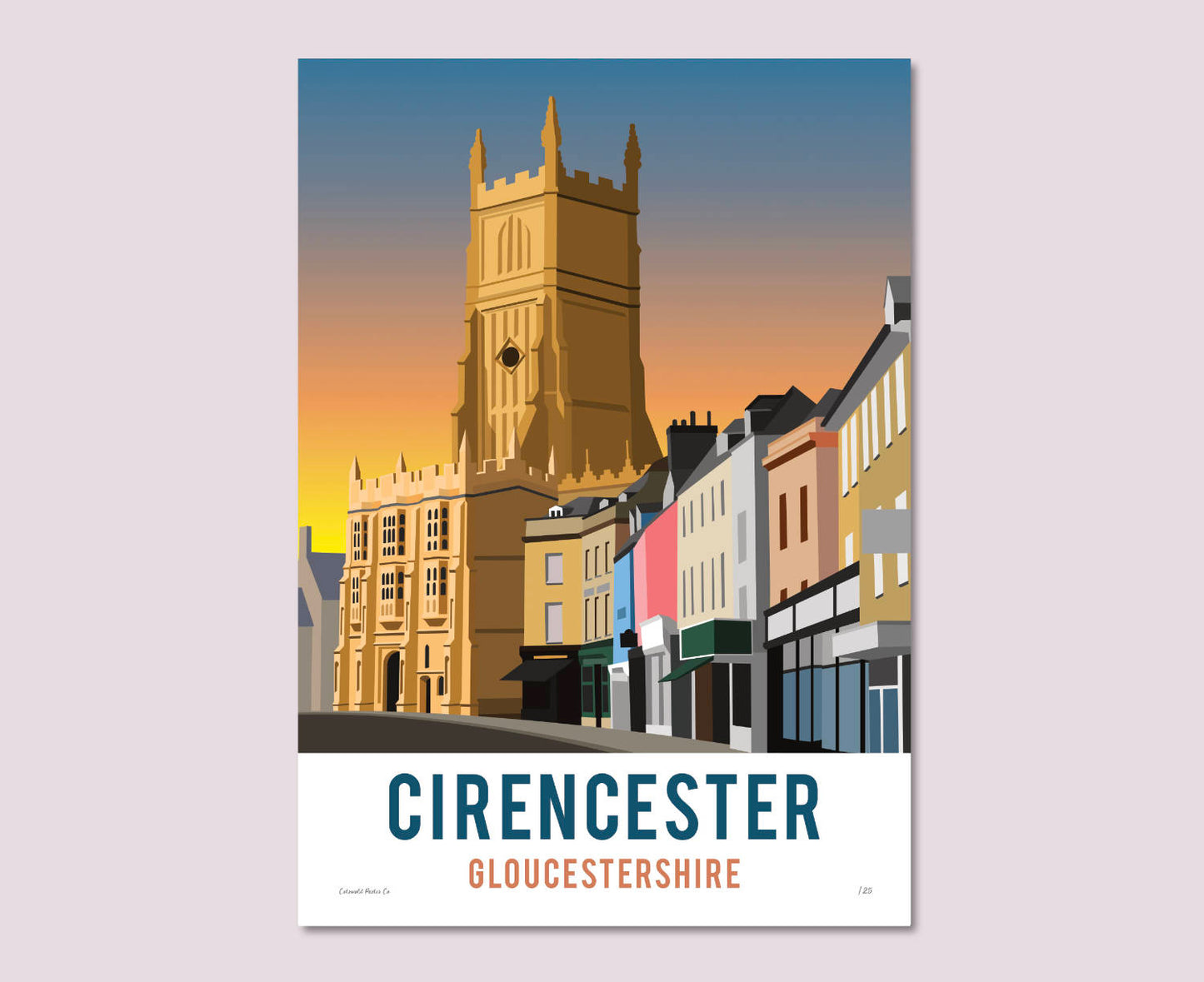 Cirencester Church Sunset Poster