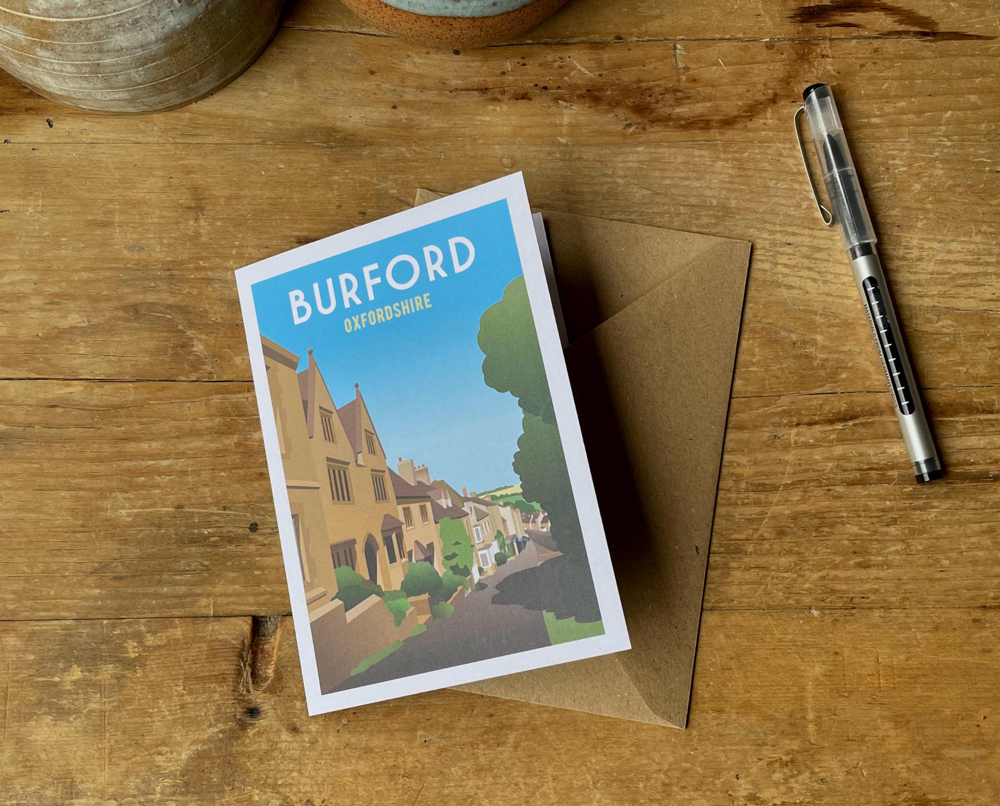 Burford Greeting Card with envelope and pen