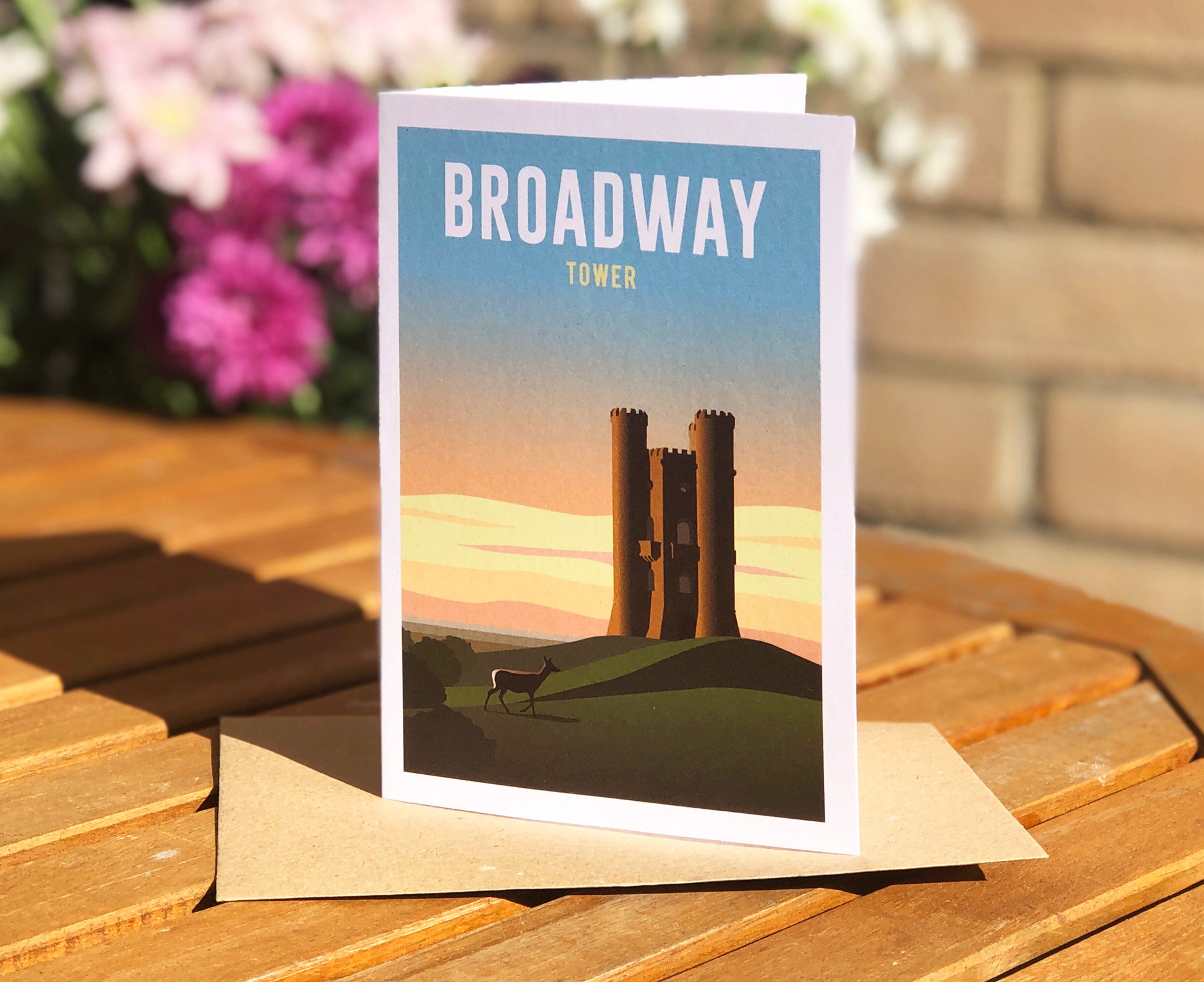 Broadway Tower Greeting Card outside