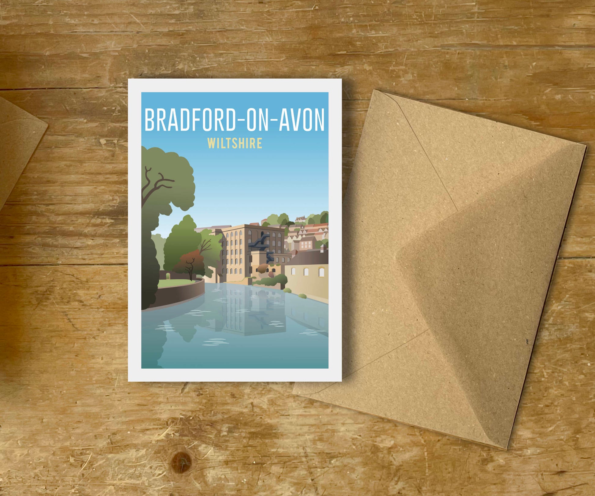 Bradford-on-Avon Greeting Card envelope recycled card