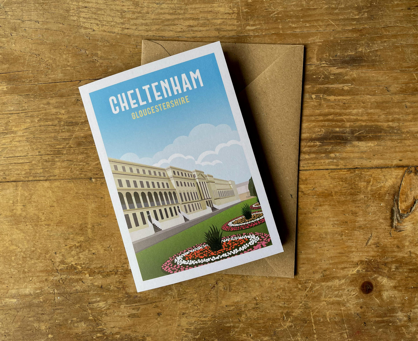 Cheltenham Greeting Card on desk