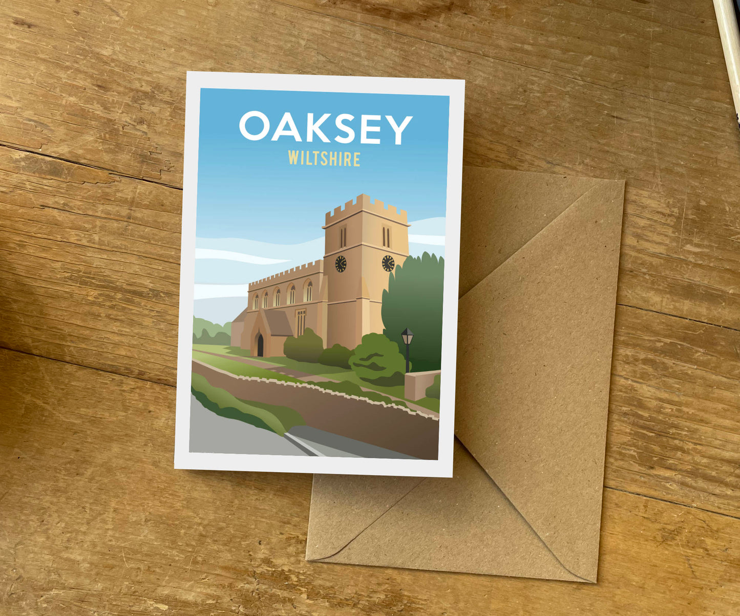 Oaksey Greeting Card Recycled Retro