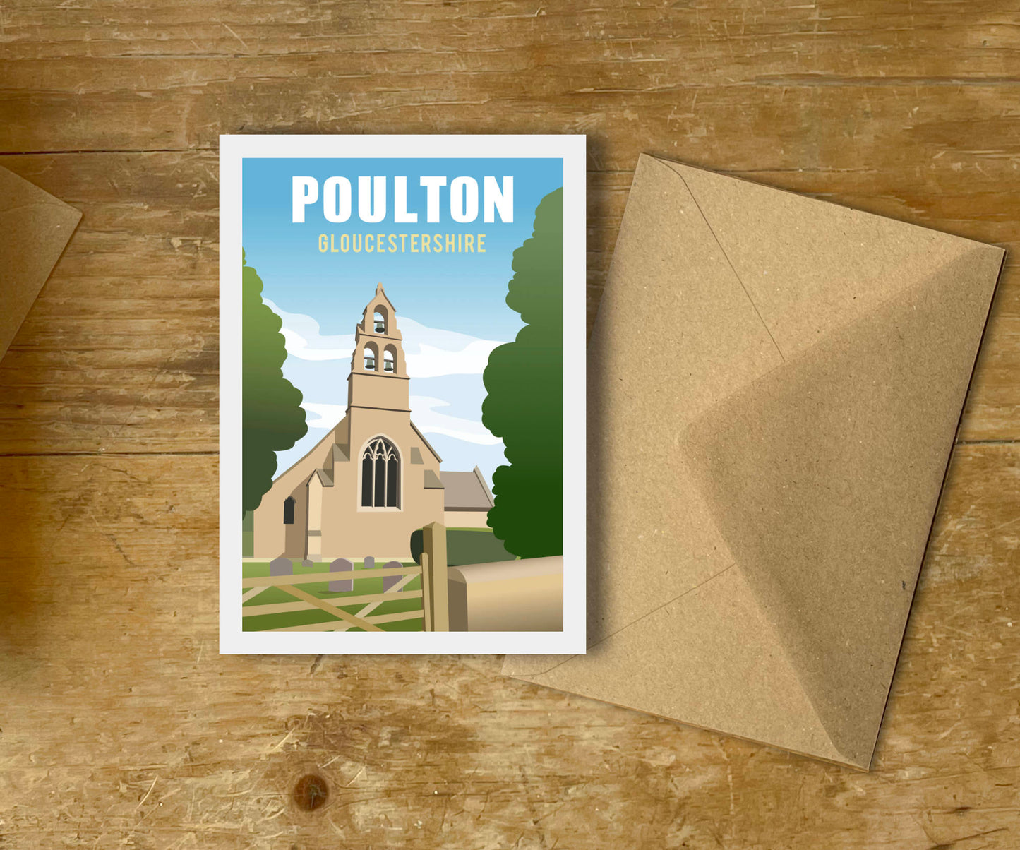 Poulton Greeting Card village church