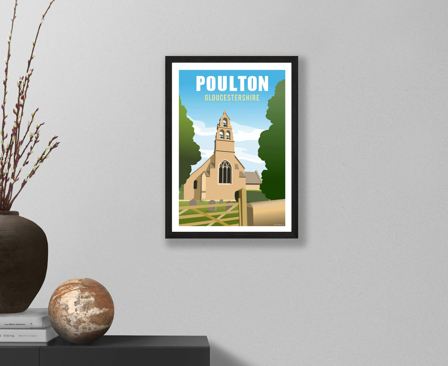 Poulton Church Poster in black frame