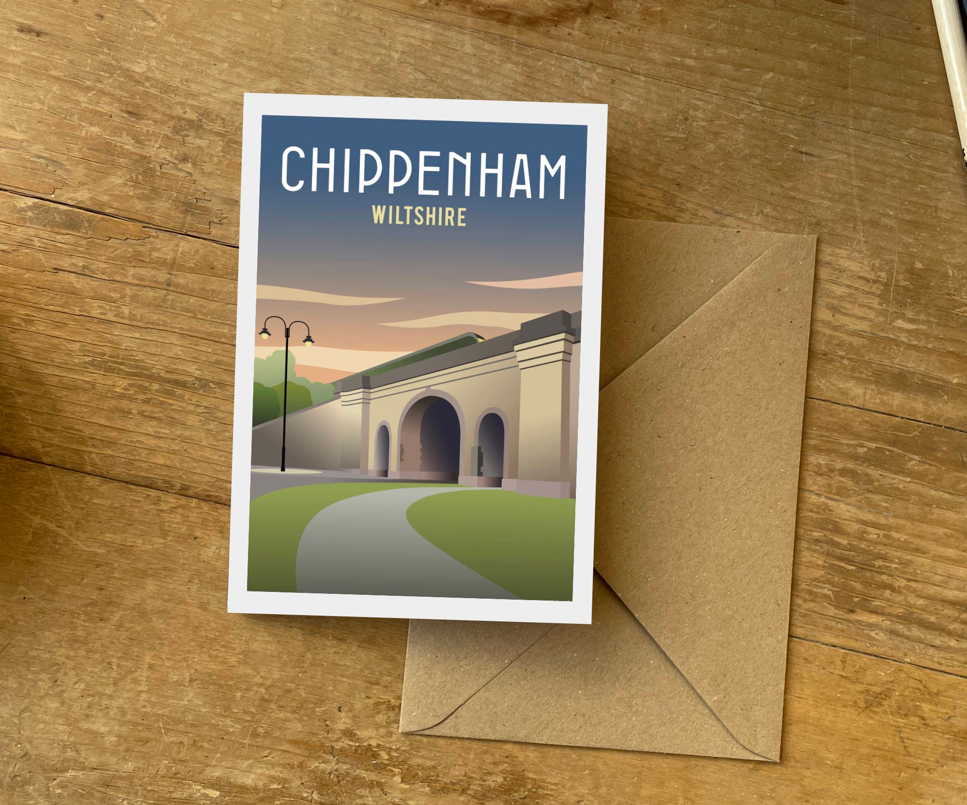 Chippenham Greeting Card Vintage Design