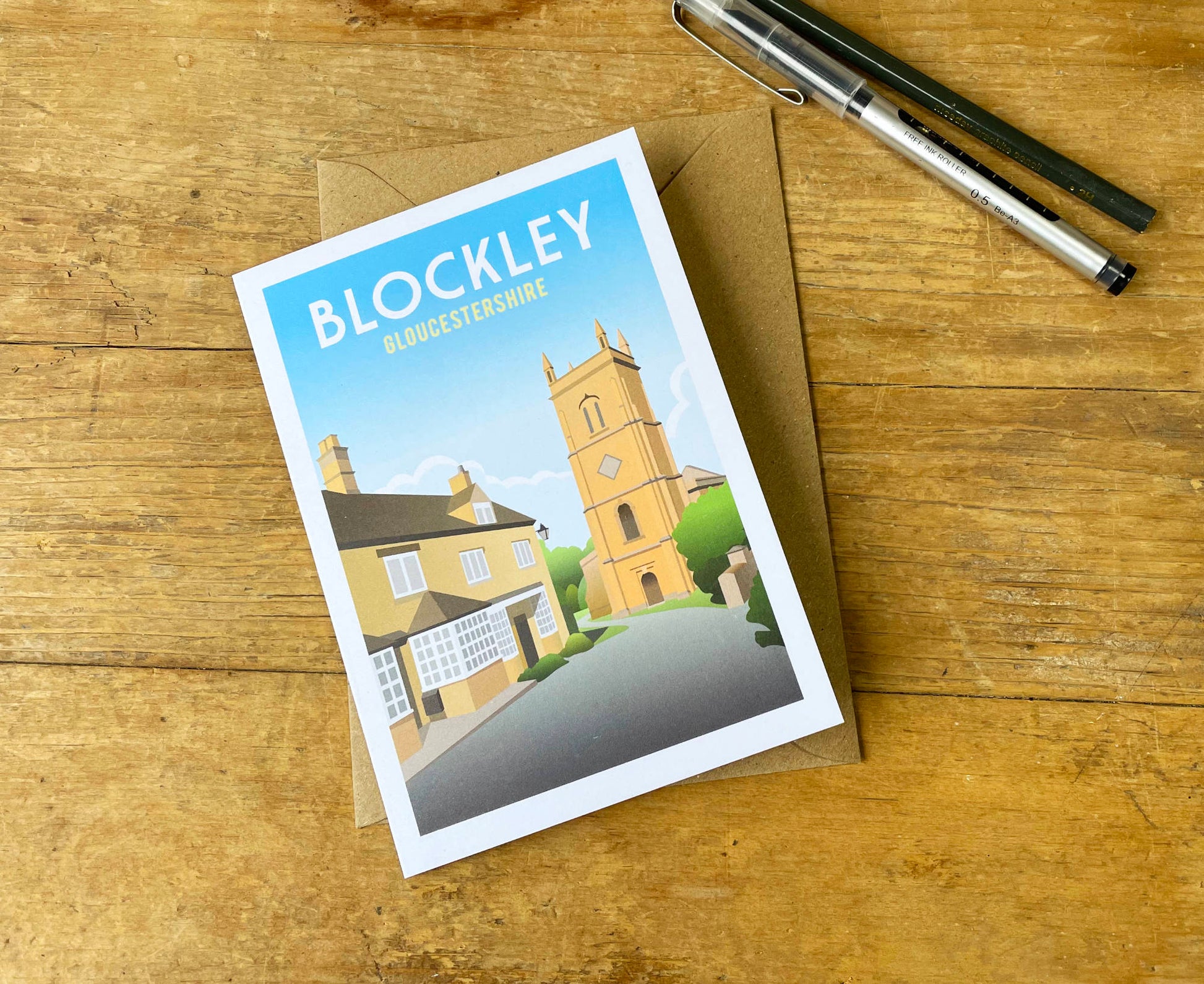 Blockley Greeting Card with pens