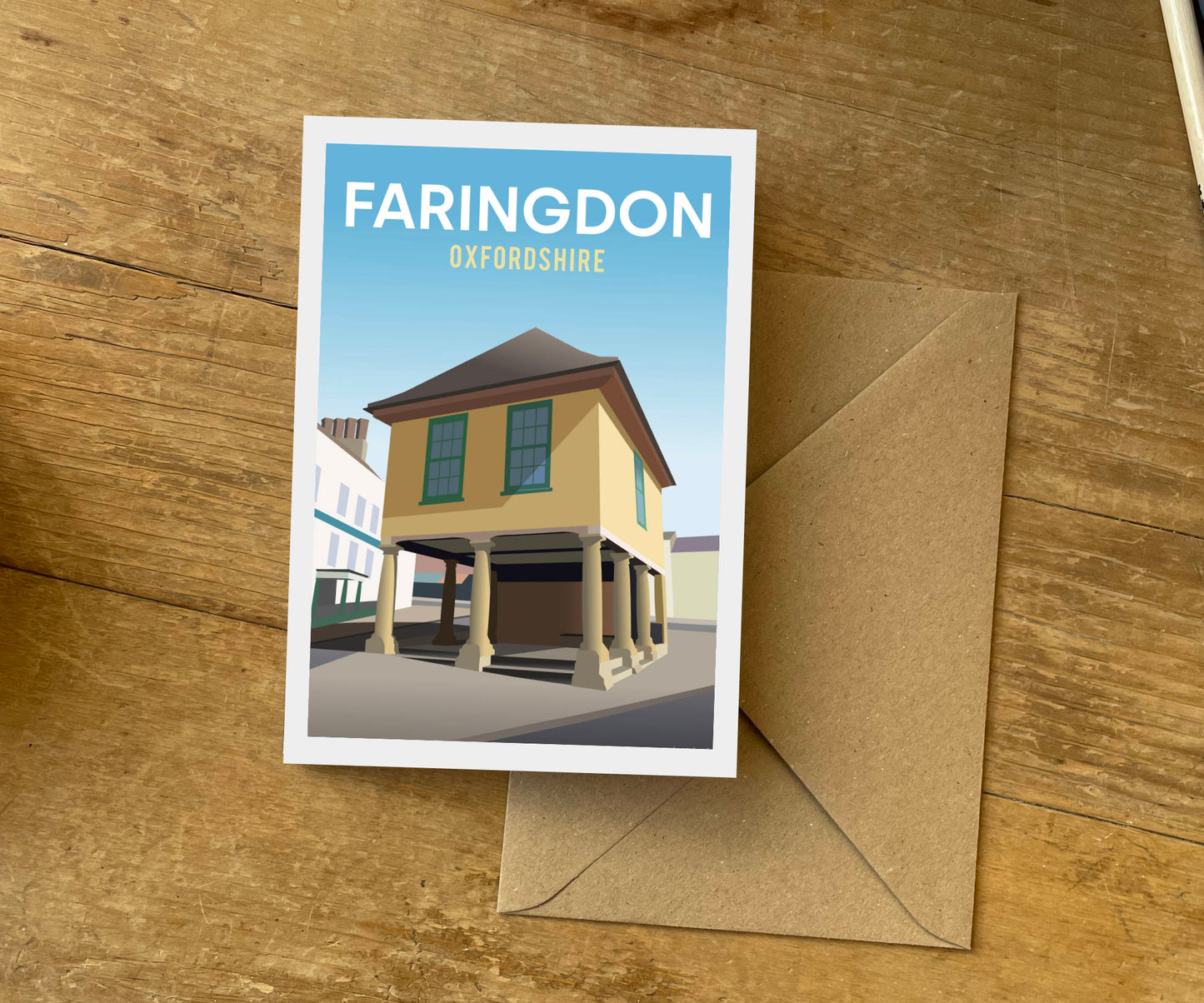 Faringdon Greeting Card Retro Style