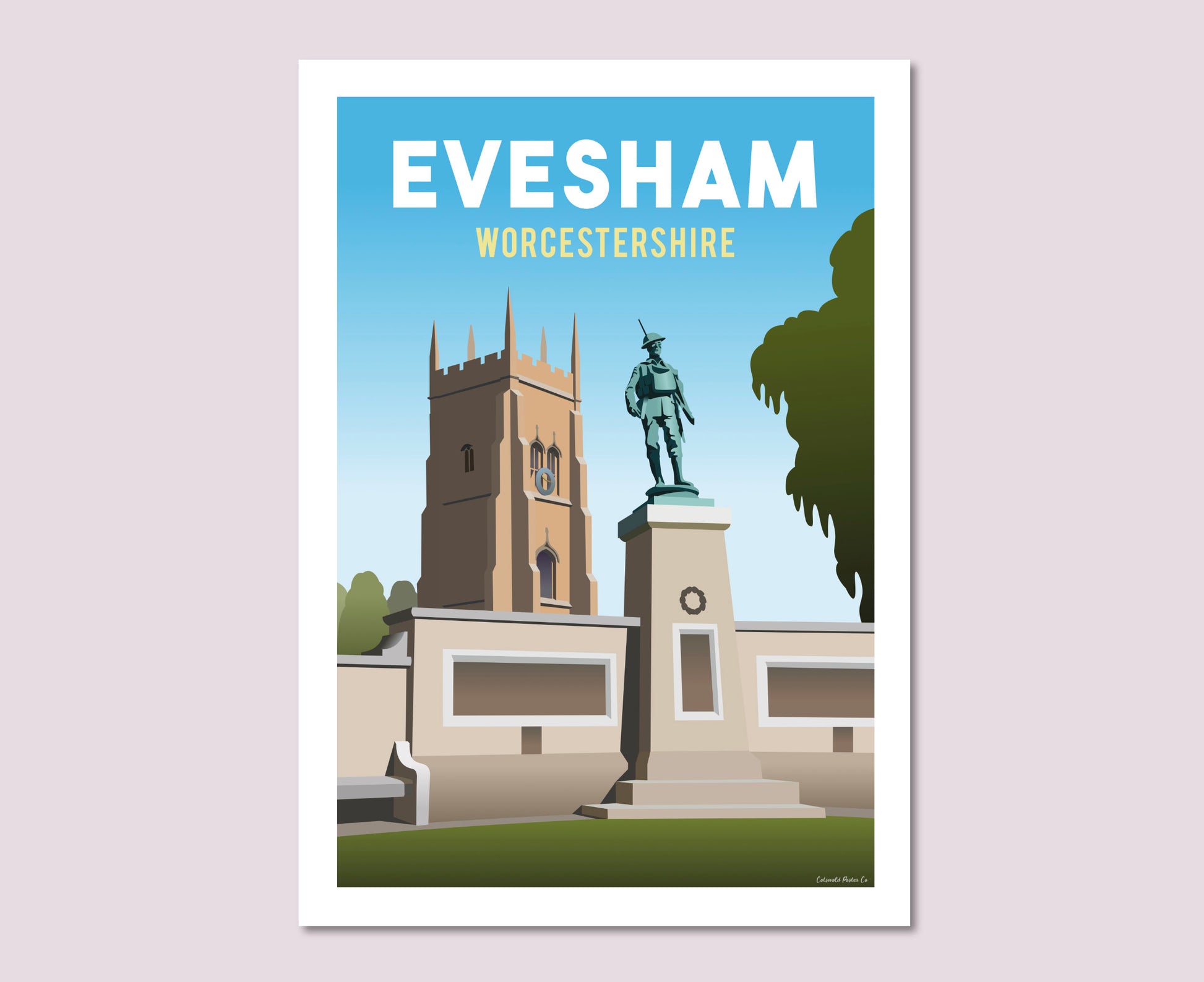 Evesham War Memorial Abbey Tower Poster