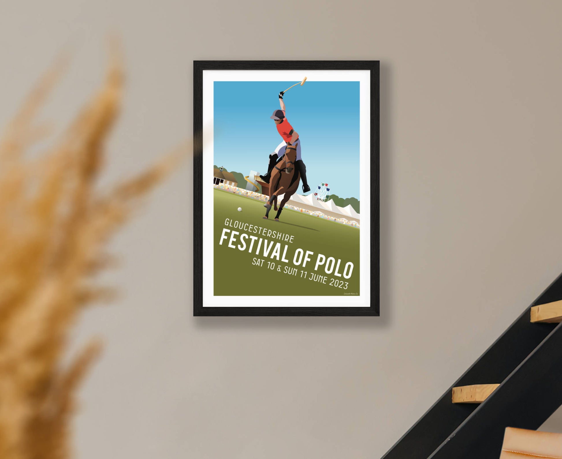 Gloucestershire Festival of Polo 2023 Poster interior black frame